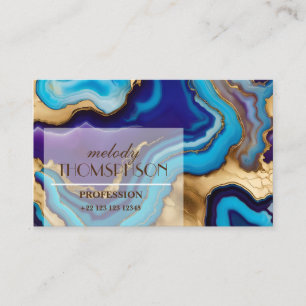 Aqua Gold Blue Paarse Agaat Agaat Visitekaartje