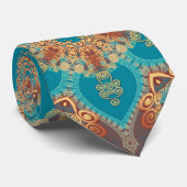 Aqua Gold Bohemian Eastern Fusion Stropdas (Opgerold)