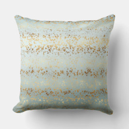 Aqua Gold Confetti Ombre Kussen