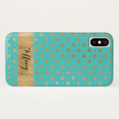 Aqua, Gold Crowns Hoesje-Mate iPhone X Hoesje (Achterkant (horizontaal))