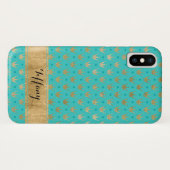 Aqua, Gold Crowns Hoesje-Mate iPhone X Hoesje 2 (Achterkant (horizontaal))