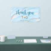 Aqua gold dank u voeg paar naam datum jaar tekst spandoek (Beurs)