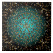 Aqua Gold Decorative Ceramic Tile Tegeltje (Voorkant)