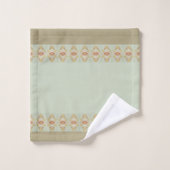 Aqua Gold en bruine Floral Bad Handdoek (Wasdoekje)