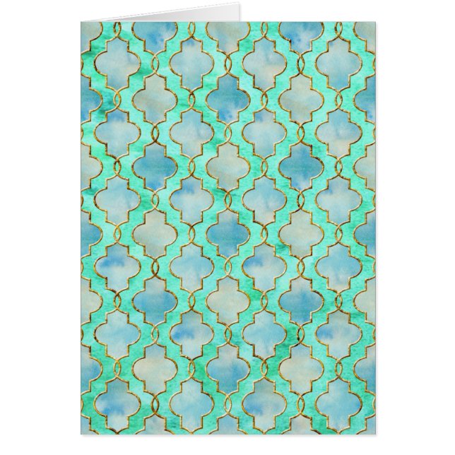 Aqua gold en Green Maroccan patroon (Voorkant)