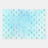 Aqua Gold Glam Tropische anananassen Inpakpapier Vel (Voorkant 3)