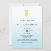 Aqua Gold Glitter Pineappel Vrijgezellenfeest Card Kaart (Voorkant)