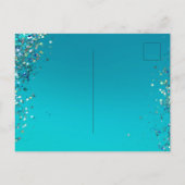Aqua Gold Glitter Sparkle Mermaid Briefkaart (Achterkant)