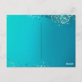Aqua Gold Glitter Sparkle Mermaid Briefkaart (Achterkant)
