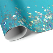 Aqua Gold Glitter Sparkle Mermaid      Cadeaupapier (Rol Hoek)