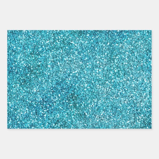 Aqua Gold Glitter Sparkle Mermaid Inpakpapier Vel (Voorkant 3)