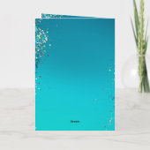 Aqua Gold Glitter Sparkle Mermaid Kaart (Achterkant)