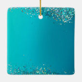 Aqua Gold Glitter Sparkle Mermaid Keramisch Ornament (Achterkant)