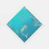 Aqua Gold Glitter Sparkle Mermaid Servet (Hoek)