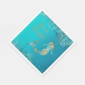 Aqua Gold Glitter Sparkle Mermaid Servet (Hoek)