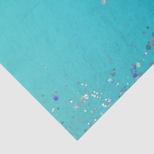 Aqua Gold Glitter Sparkle Mermaid    Tissuepapier (Detail)