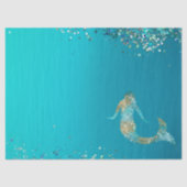 Aqua Gold Glitter Sparkle Mermaid    Tissuepapier (Voorkant)