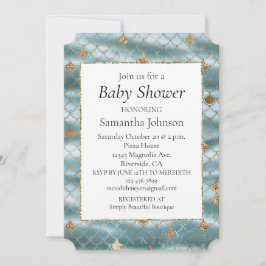 Aqua Gold Glitter Zeemeermin Kaart