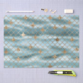 Aqua Gold Glitter Zeemeermin Tissuepapier (Craft)
