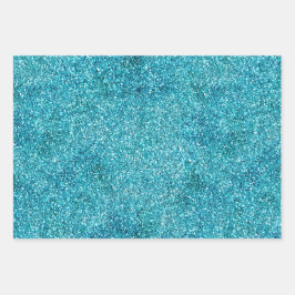 Aqua Gold Glitz Glitter Sparkle Mermaid Inpakpapier Vel