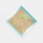 Aqua Gold Glitz Glitter Tropical Palm Tree Dream Servet (Hoek)
