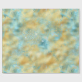 Aqua Gold Glitz Sparkle Cadeaupapier (Vlak)