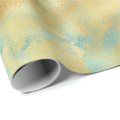 Aqua Gold Glitz Sparkle Cadeaupapier (Rol Hoek)