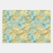 Aqua Gold Glitz Sparkle Inpakpapier Vel (Voorkant)