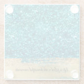 Aqua Gold Glitzy Glitter Glazen Onderzetter (Achterkant)