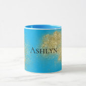 Aqua Gold Glitzy Glitter Mok (Midden)