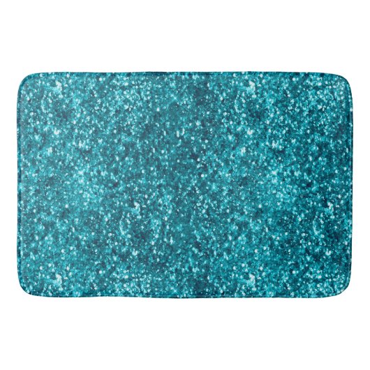 Aqua Gold Glitzy Glitter (Zeemeermin geïnspireerd) Badmat (Voorkant)