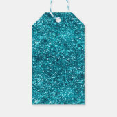 Aqua Gold Glitzy Glitter (Zeemeermin geïnspireerd) Cadeaulabel (Achterkant)