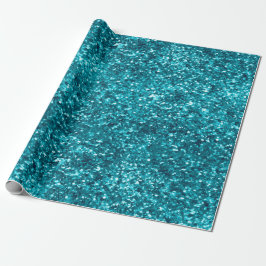 Aqua Gold Glitzy Glitter (Zeemeermin geïnspireerd) Cadeaupapier