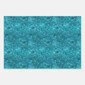 Aqua Gold Glitzy Glitter (Zeemeermin geïnspireerd) Inpakpapier Vel (Voorkant)