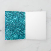 Aqua Gold Glitzy Glitter (Zeemeermin geïnspireerd) Kaart (Binnen)