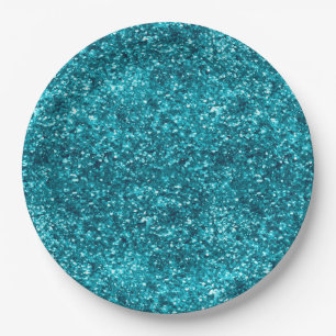 Aqua Gold Glitzy Glitter (Zeemeermin geïnspireerd) Papieren Bordje