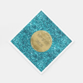 Aqua Gold Glitzy Glitter (Zeemeermin geïnspireerd) Servet (Hoek)