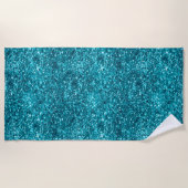 Aqua Gold Glitzy Glitter (Zeemeermin geïnspireerd) Strandlaken (Voorkant)