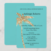 Aqua Gold Glitzy Gold Palm Tree Vrijgezellenfeest Kaart (Voorkant / Achterkant)