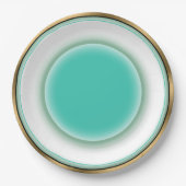 Aqua & Gold Illusion (10 inch RND-Bord) Papieren Bordje (Voorkant)
