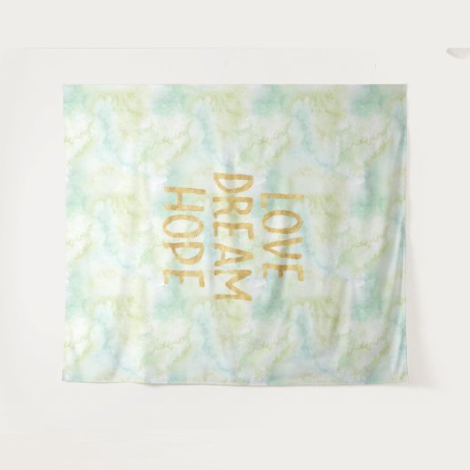 Aqua Gold Love Dream Hope Wandkleed (Voorkant (horizontaal))