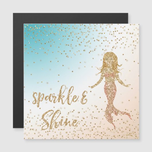 Aqua Gold Mermaid Sparkle Glitter Confetti (Voorkant / Achterkant)