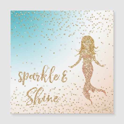 Aqua Gold Mermaid Sparkle Glitter Confetti (Voorkant)