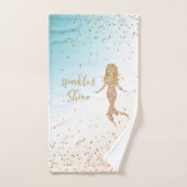 Aqua Gold Mermaid Sparkle Glitter Confetti         Bad Handdoek (Handdoek)