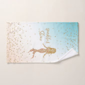 Aqua Gold Mermaid Sparkle Glitter Confetti         Bad Handdoek (Handdoek)