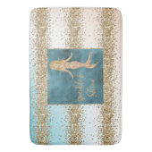 Aqua Gold Mermaid Sparkle Glitter Confetti Badmat (Voorkant Verticaal)