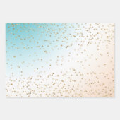 Aqua Gold Mermaid Sparkle Glitter Confetti Inpakpapier Vel (Voorkant 2)