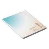 Aqua Gold Mermaid Sparkle Glitter Confetti Notitieblok (Schuin)