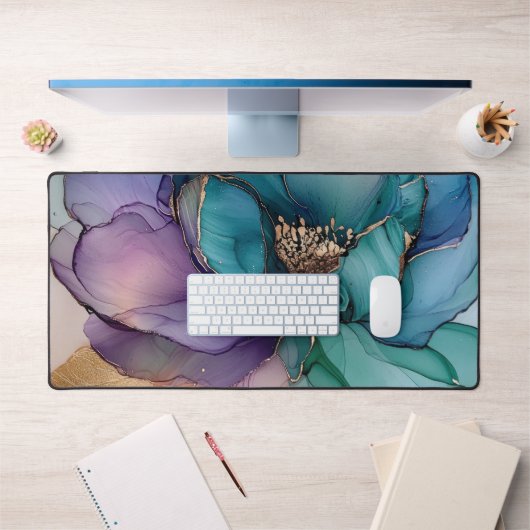  Aqua Gold Paarse Bloem Bureaumat (Kantoor 1)