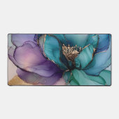  Aqua Gold Paarse Bloem Bureaumat (Voorkant)